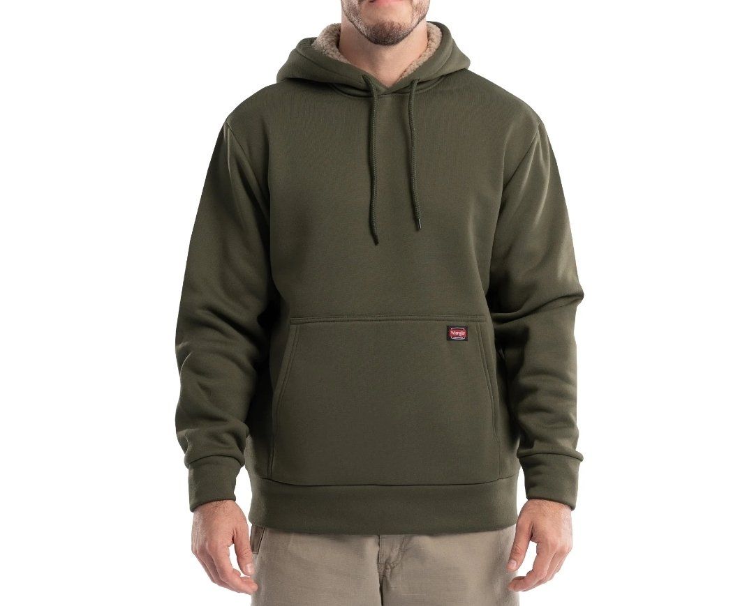 New Wrangler Workwear Fleece Hoodie Sherpa Lined L