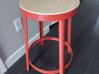 Red Round Stool – Modern / Industrial Style