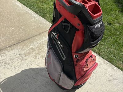 Sun Mountain Golf Cart Bag, 14-Way Divider, Red/Black