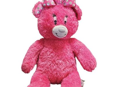 Build A Bear Downtown Disney Minnie Mouse 18" Pink Bear Bow Stuffed Animal BAB