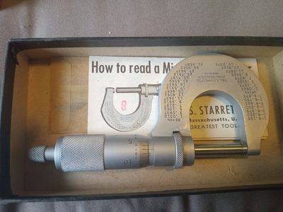 Starrett No. T238RL heavy duty outside micrometer 0" - 1" - Made in U.S.A.
