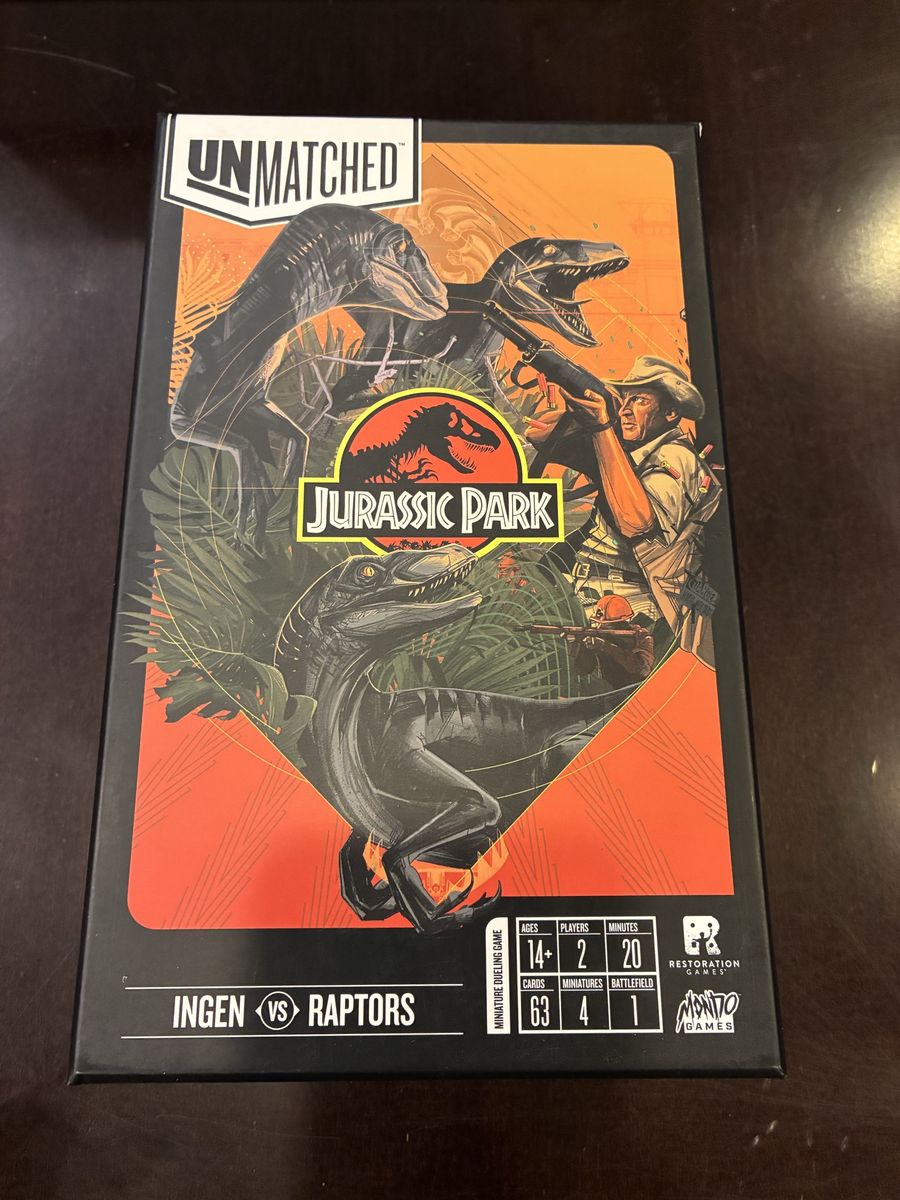 Unmatched Jurassic Park: InGen vs Raptors Board Game