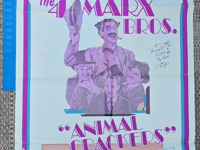 Vintage The 4 Marx Bros. Animal Crackers Movie Poster Lillian Roth Universal Re-Release