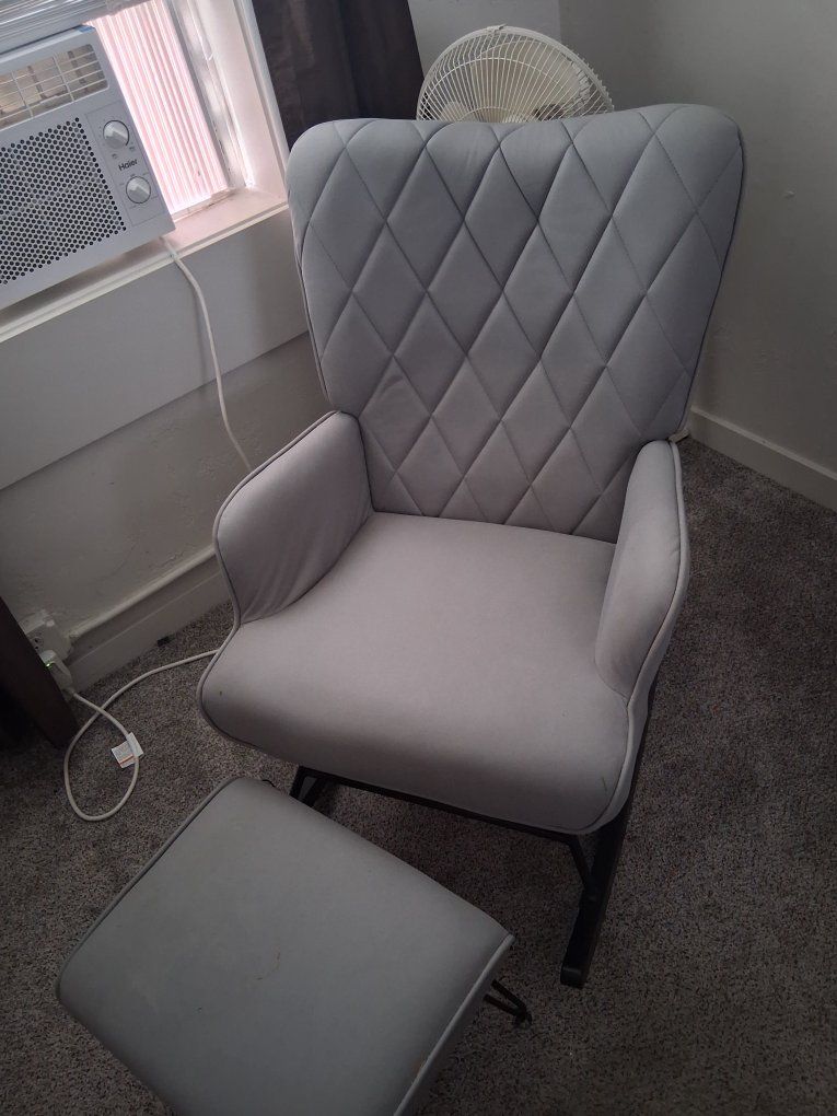 Grey rocking chair
