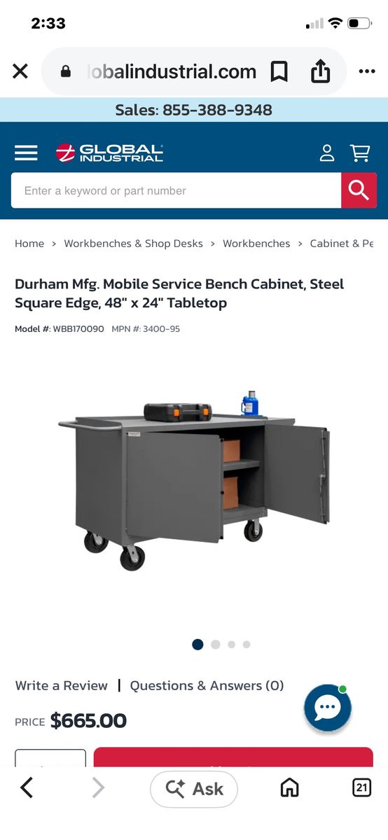 Durham Manufacturing tool box/ storage cabinet