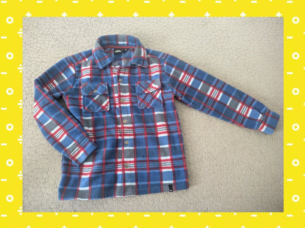 Quiksilver Boy's Plaid Fleece Button-Up Shirt Jacket Size S (7/8)