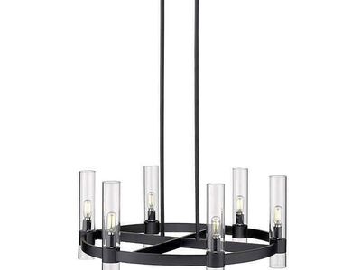 OVE Decors Bennett 6-Light Ring Chandelier Matte Black 1185690 #21786