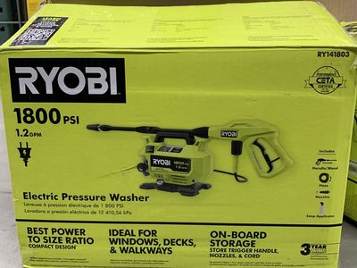 RYOBI 1800 PSI 1.2 GPM Cold Water Corded Electric Pressure Washer