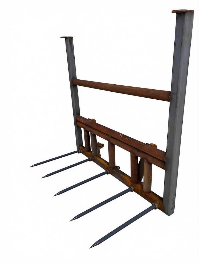 Euro Mount Hay Fork Attachment (Hay Spear) – Loader Bale Spear for Tractor