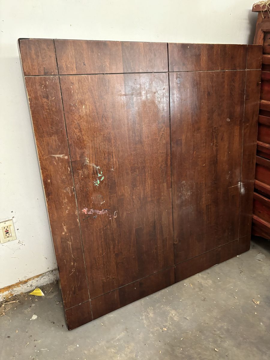 Wood Dining Table Top with 4 Black Chairs