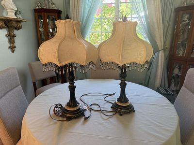 Pair of Dale Tiffany victorian style table lamps