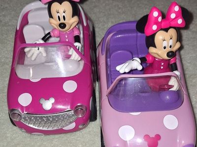 Two Minnie Mouse Push Cars