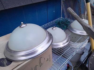 Project Source 13-inch Alabaster Glass & Brushed Nickel Flush Mount Light Fixtures