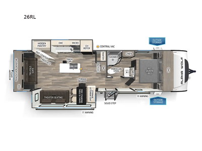 2025 Forest River RV Cherokee Alpha Wolf 26RL Travel Trailer Front Bedroom|Kitchen Island|Rear Living Area