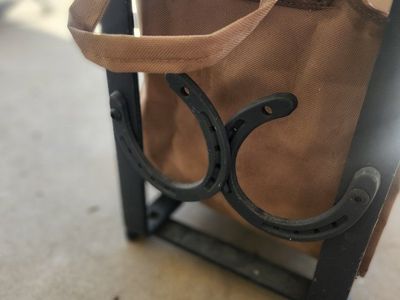 Vintage Horseshoe Wall Decor - Brown Canvas & Metal Rustic Home Accent