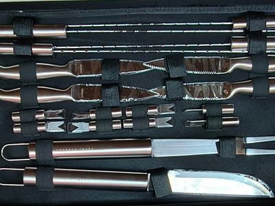 The Sharper Image 25-Piece Stainless Steel Grill Set in Aluminum Case