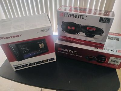 Pioneer DMH-241EX 2-Din Car AV Receiver & Hypnotic 4x6" & 6.5" 2-Way Coaxial Speakers