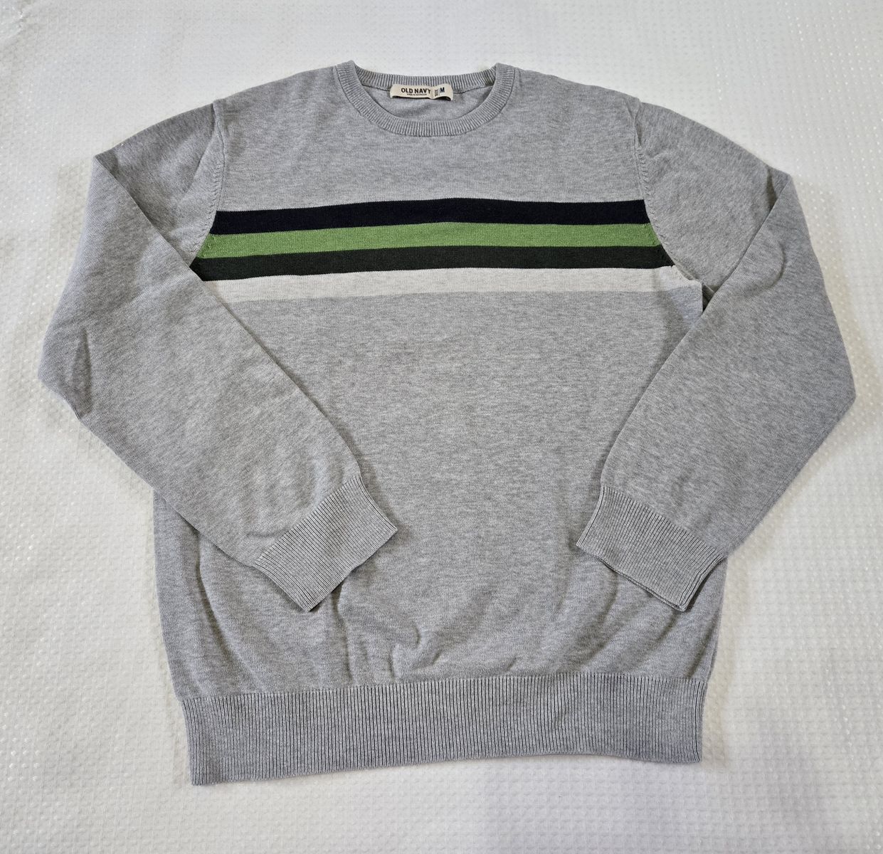 Old Navy Grey Striped Sweater Size M 100% cotton