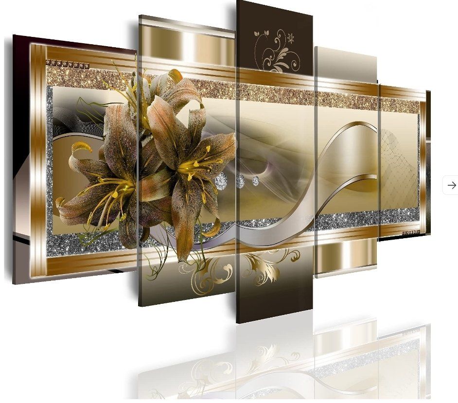 Yellow Orchid Flowers Canvas Print, 40x20inch