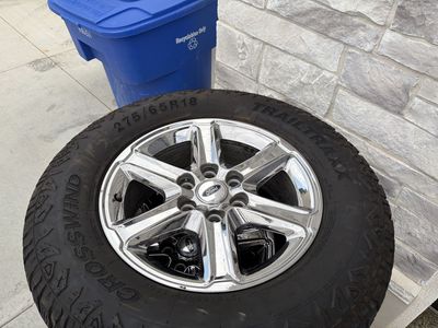 4) 2025 Ford F-150 wheels and tires chrome 275/65R18