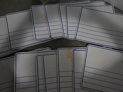 Reusable Whiteboards - Set of 16, Dry Erase, Lined for Learning & Games