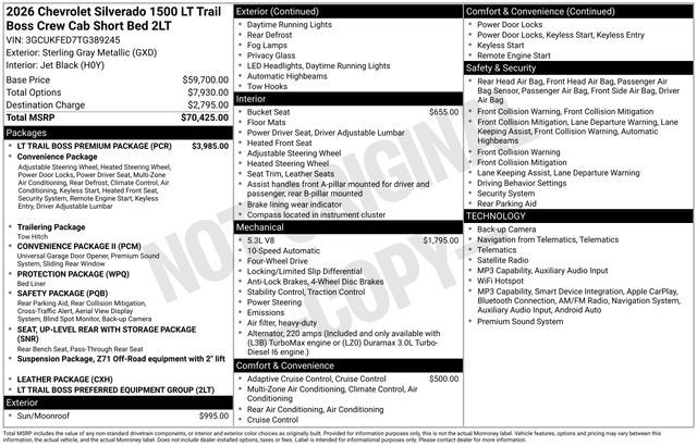 2026 Chevrolet Silverado 1500 LT Trail Boss