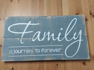 Rustic Wooden Family Sign - Family A Journey To Forever Wall Decor