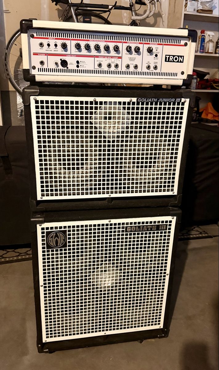 Full Bass Rig - SWR Goliath III Bass Cabinet Stack with a Peavey Firebass 700 Head