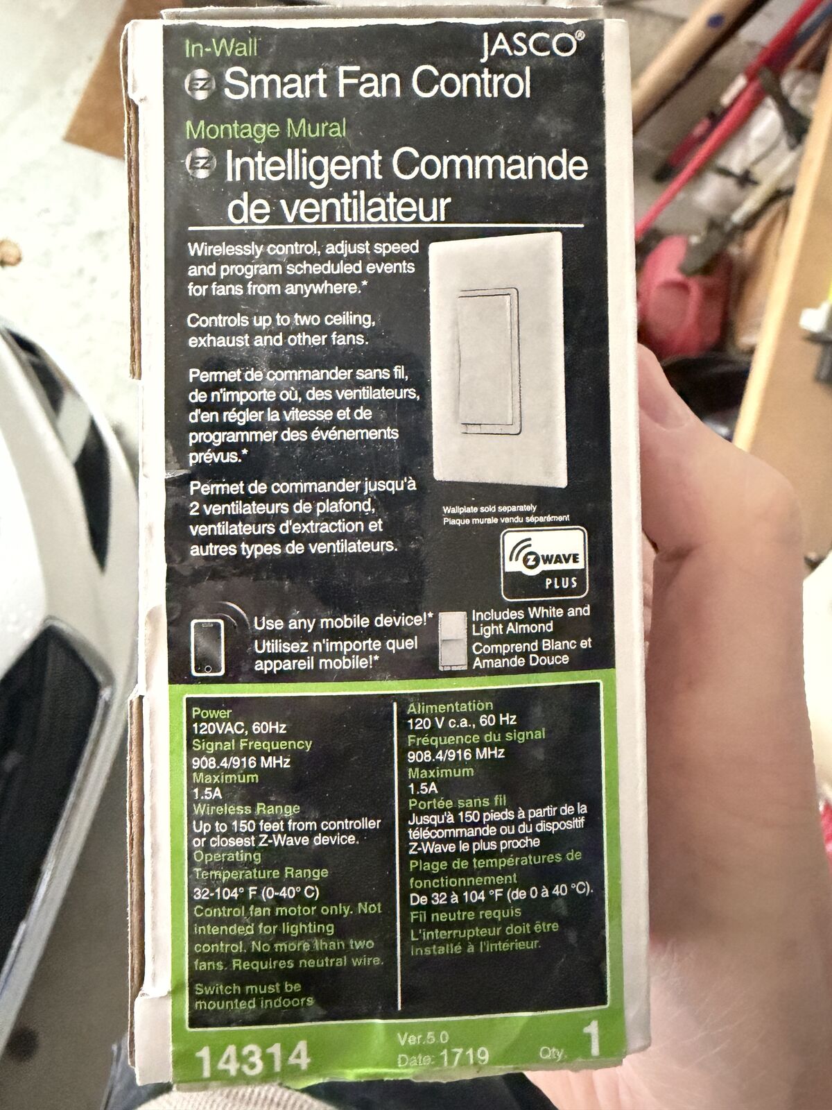 Jasco Zwave Smart fan control