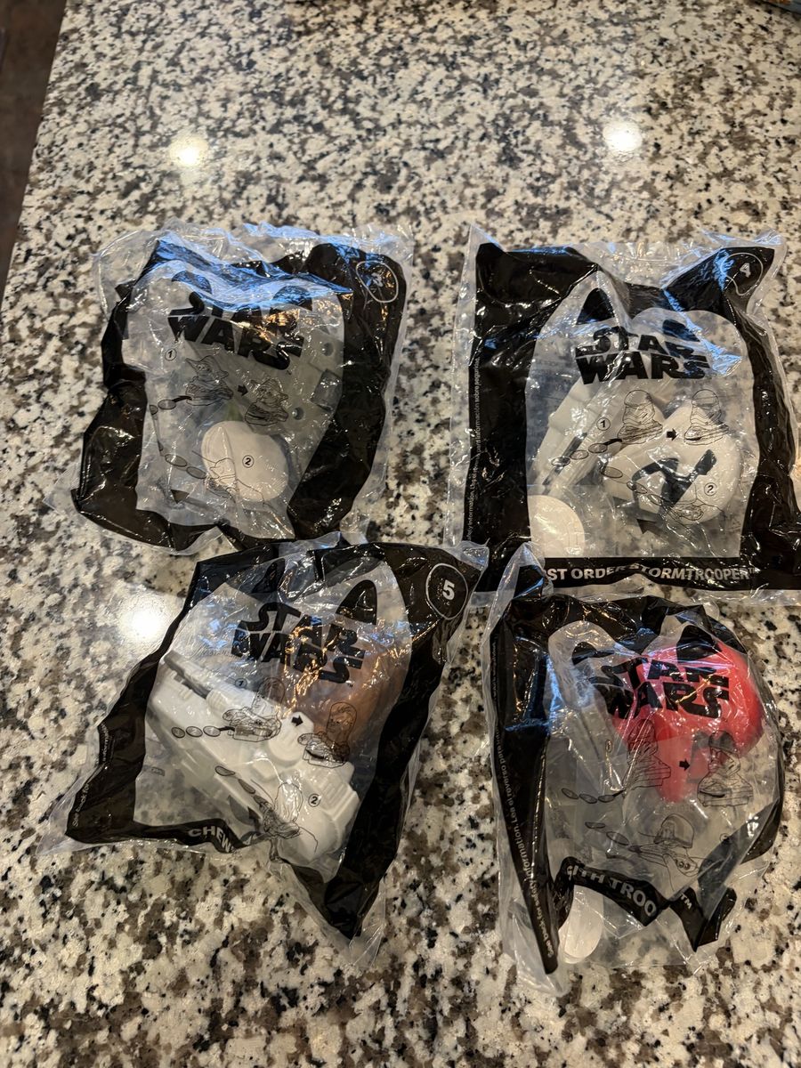 Star Wars McDonald's Happy Meal Toys 2021 - Chewbacca, First Order Stormtrooper, Sith Trooper - 4 New Toys