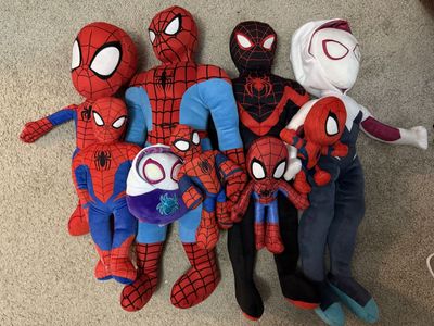 Spider-Man and Ghost Spider Plush Lot Assorted Sizes and Styles