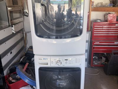 Maytag Maxima White Front Load Washer & Dryer Set - Gently Used, Electric, Direct Drive
