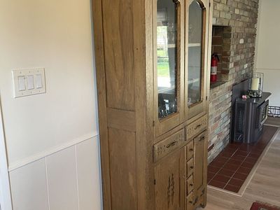 Versatile Antique Glass-Wood Hutch
