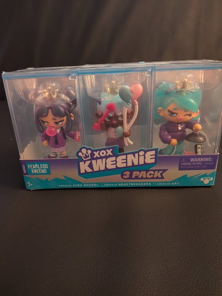 Moose Toys XOX Kweenie Fearless Kweens 3 Pack Mini Figures NIB