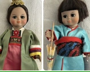 Vintage Madame Alexander International Dolls Lot - Set of 2: Korea & Japan pristine condition