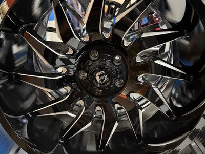 Brand new set of 4 wheels FUEL Saber 22x10 Glossy Black/Milled -18mm Offset 5x127 lug pattern