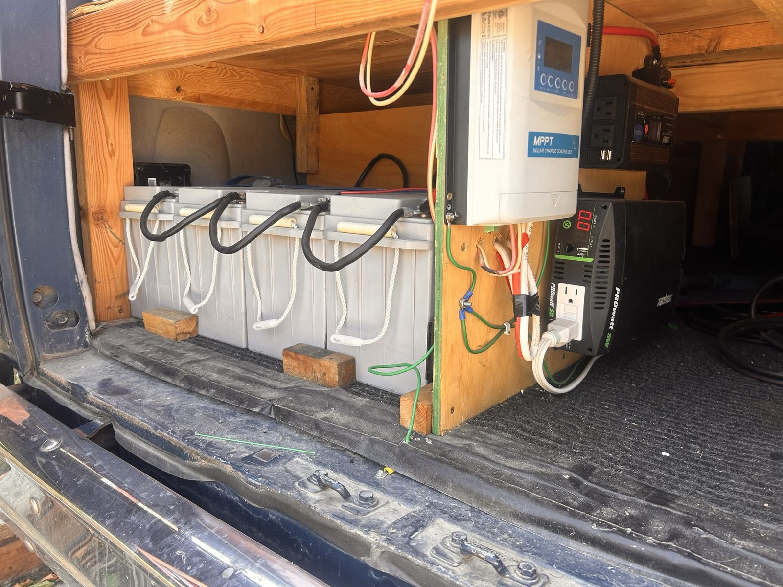 Off-Grid Solar Power Kit with Panel, Batteries, Pure Sine Wave Inverters, MPPT Controller and All Necessary Hookup Equipment.