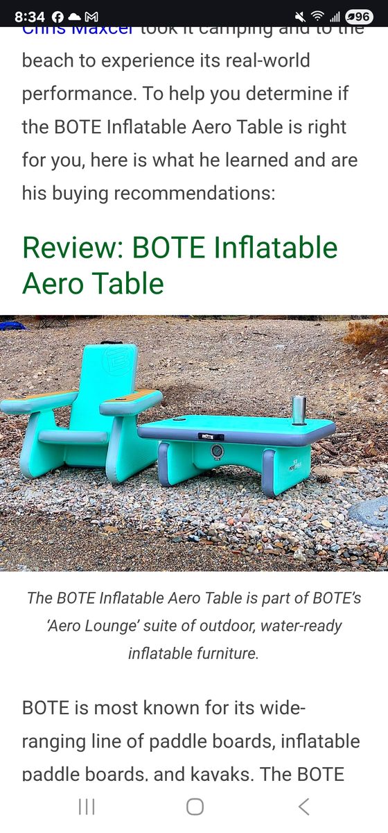 Bote Inflatable Adirondack Chair & Table