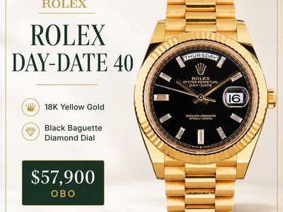2022 Rolex Day-Date 40 228238 – 18K Yellow Gold – Black Baguette Diamond Dial