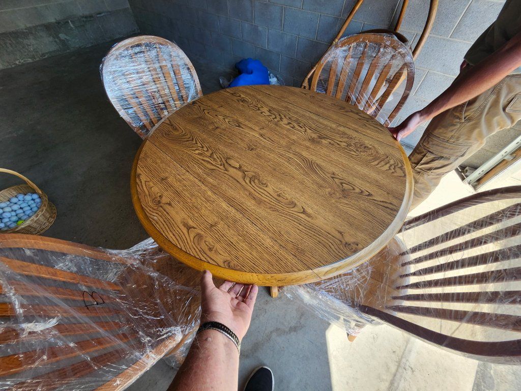 Gently used solid oak table