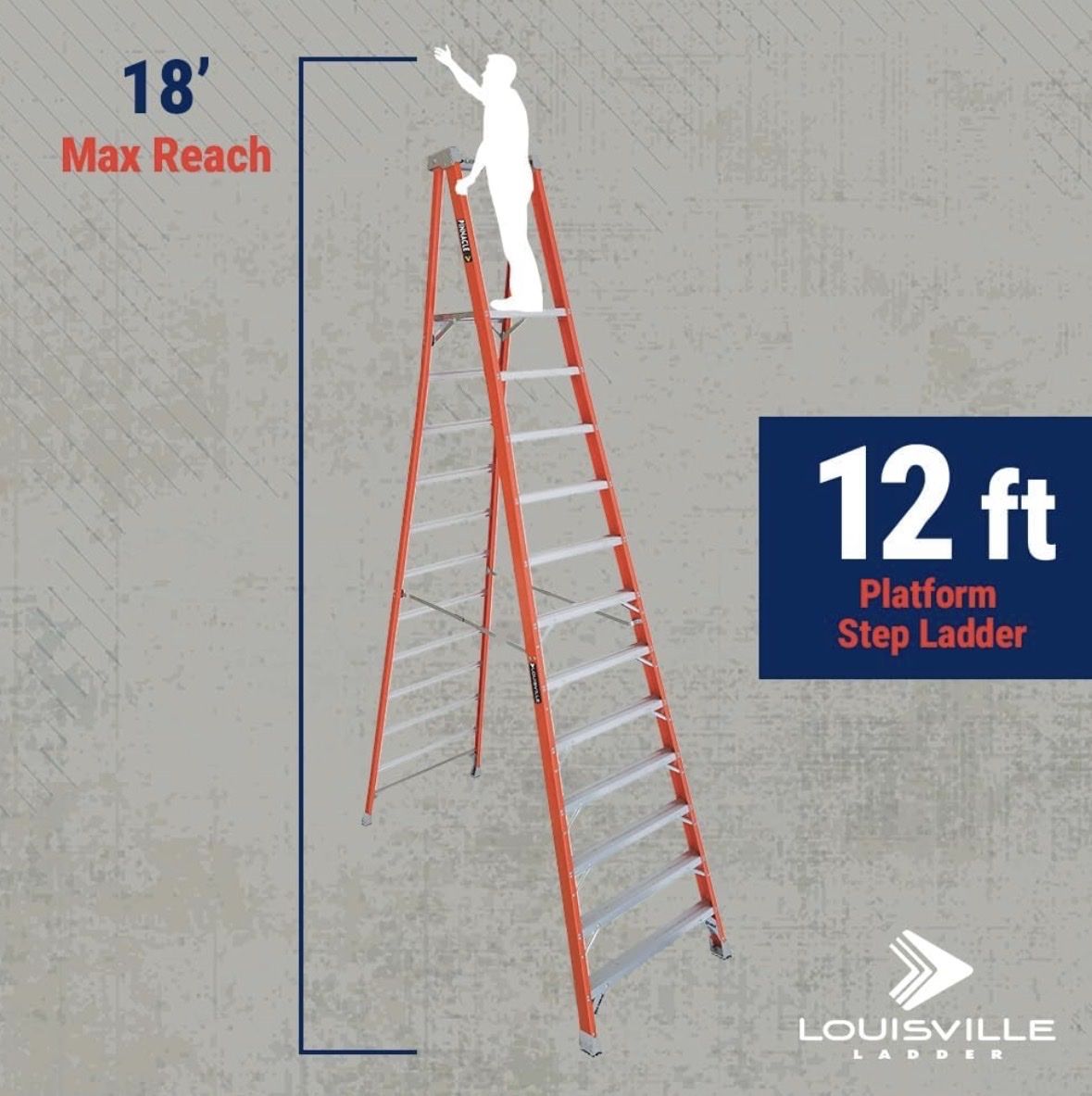 12' Platform Ladder, 18' Reach $800 + new