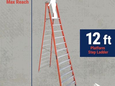 12' Platform Ladder, 18' Reach $800 + new