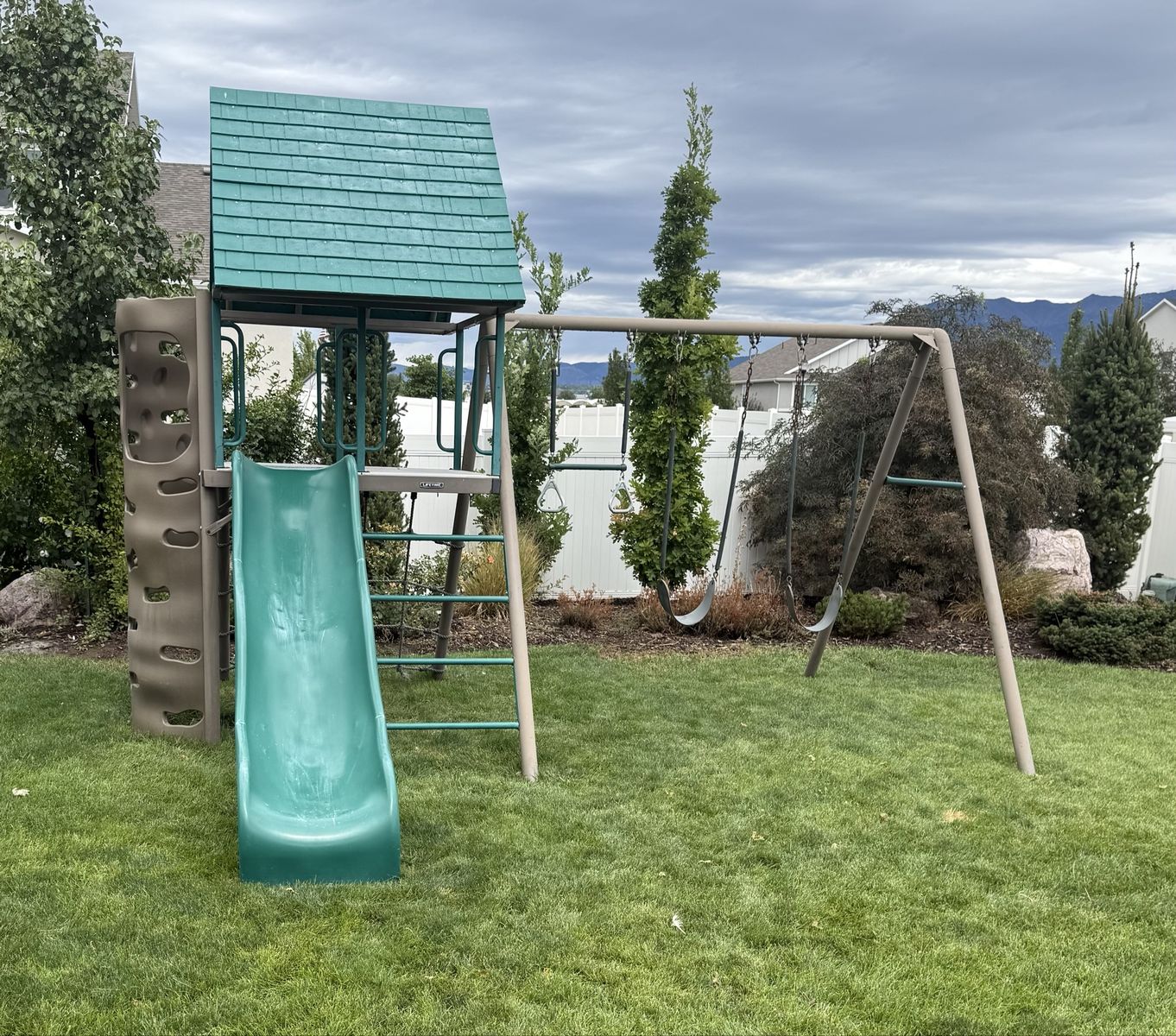 Lifetime Outdoor Swing Set and Play Structure with Slide