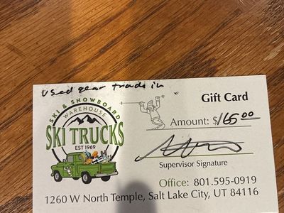 Ski Trucks Gift Card - $165 Value for Ski & Snowboard Gear - Used Gear Trade-In