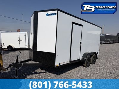 7x16 Look ST DLX Enclosed Cargo Trailer - 7'0" Interior - 7K GVWR - .080 PolyCor, Black Out Package, Rear Spoiler w/ Load