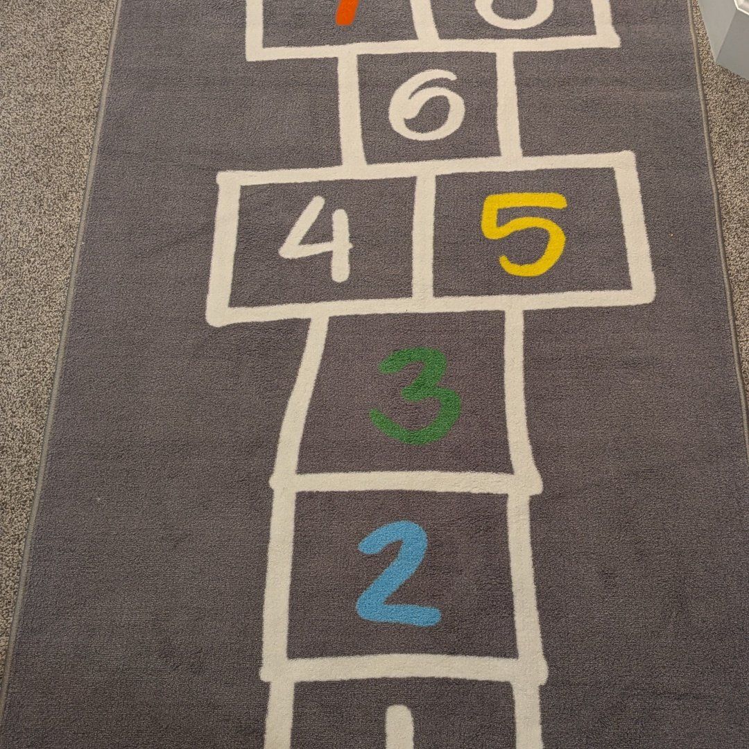 Hop scotch indoor play rug