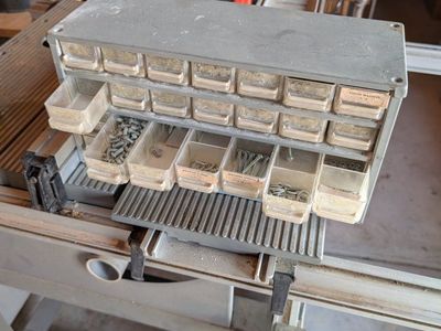 Metal Parts Organizer Storage Cabinet with Plastic Drawers