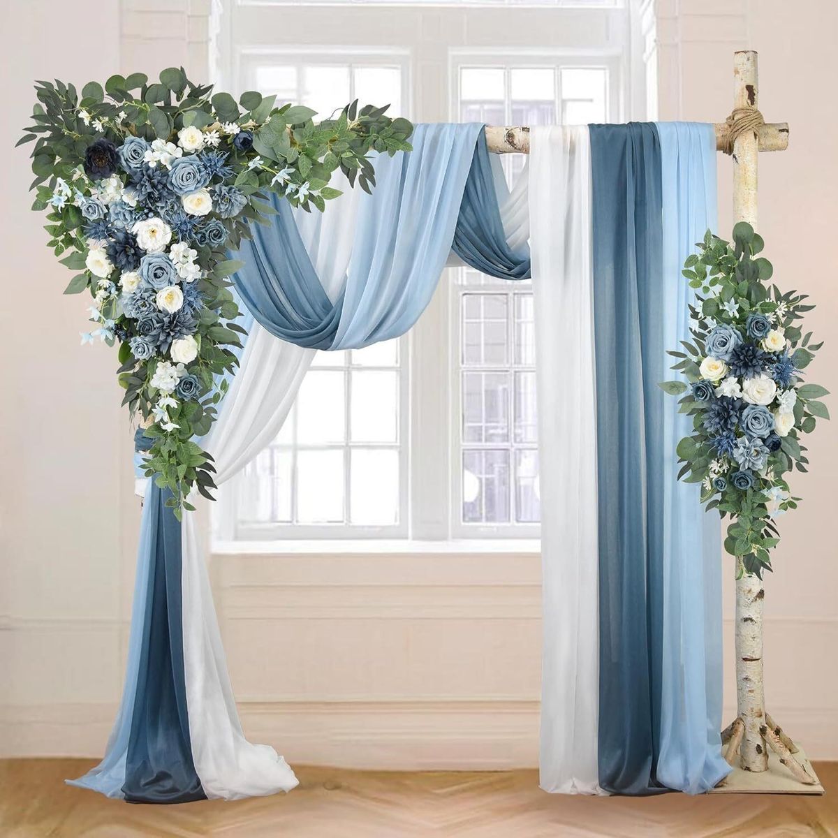NEW Blue swags with Drapes