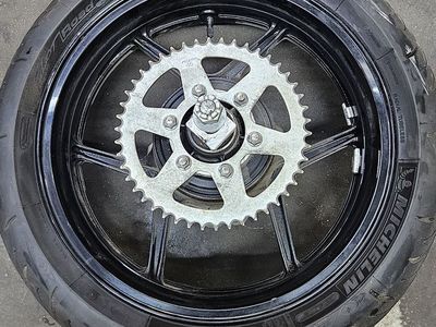 Michelin Road 4 180 55 ZR 17 Rear Motorcycle Wheel & Tire with Sprocket & Brake Disc