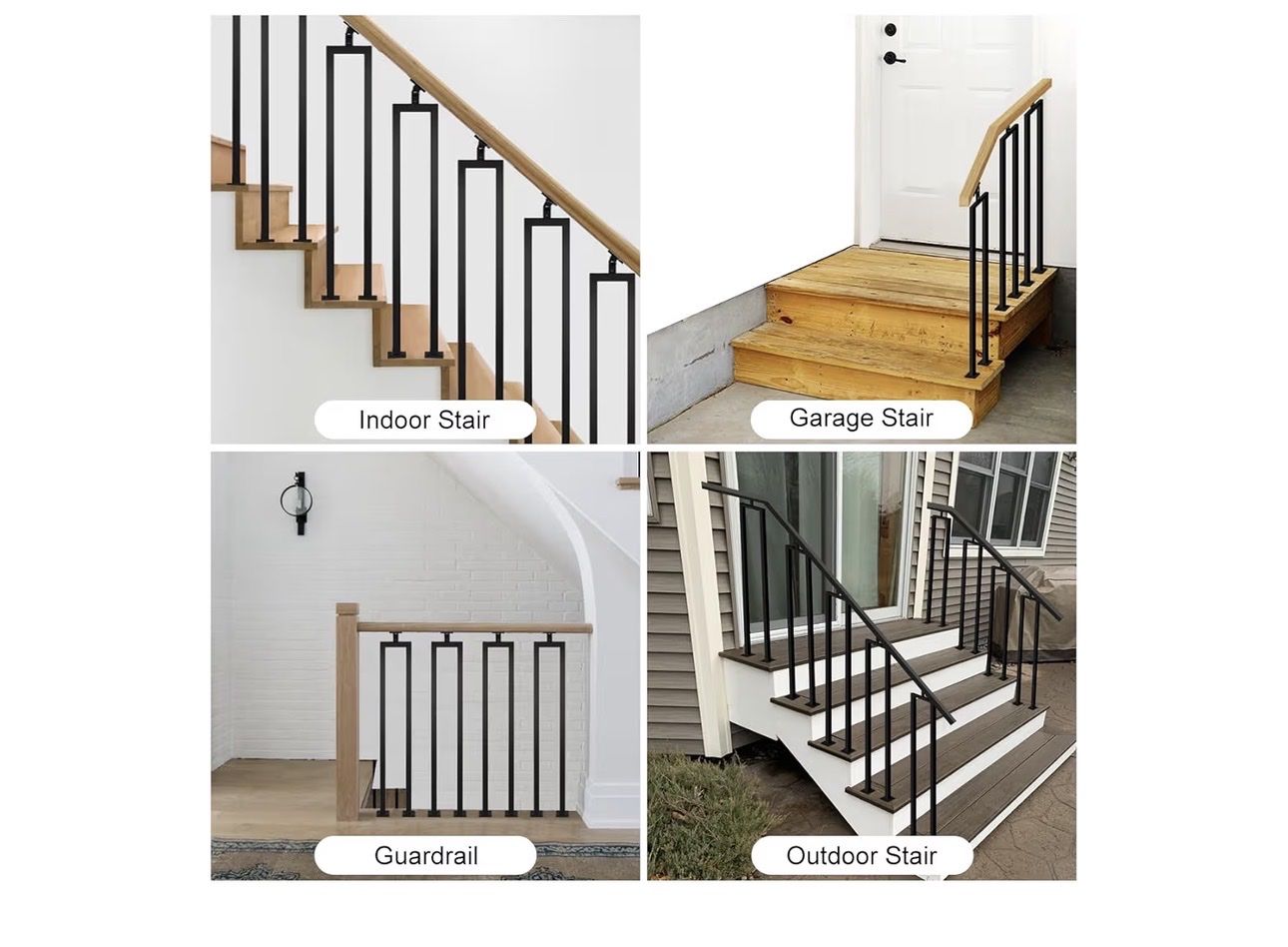 U Shape 36in Stair Handrail